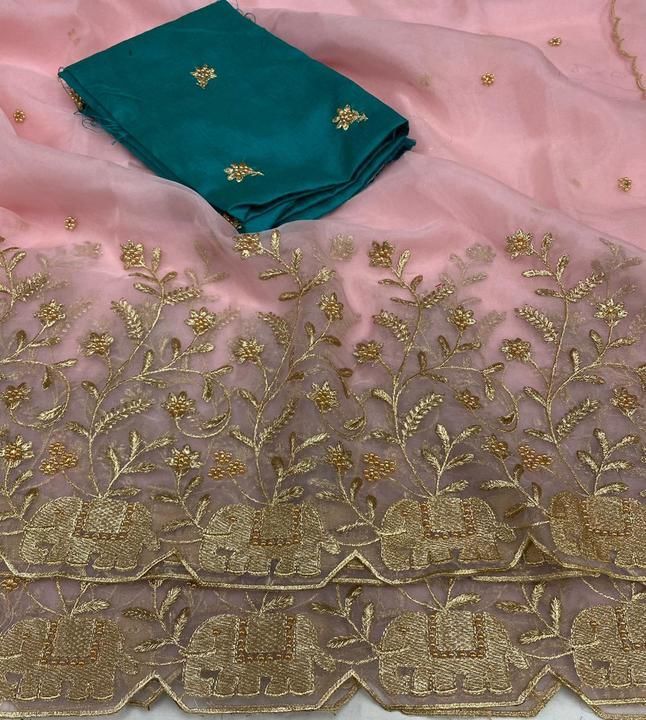 Organza saree uploaded by business on 3/13/2021