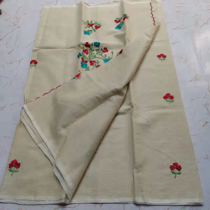 Kota doria embroidery work saree  uploaded by Ansari Handloom on 6/13/2023