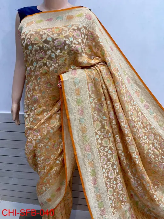 Banarasi pure chiffon Silk saree  uploaded by business on 6/13/2023