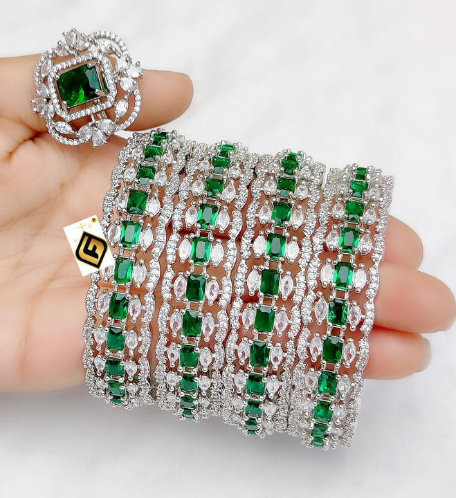Cz stone bangles uploaded by RR Collection on 6/13/2023