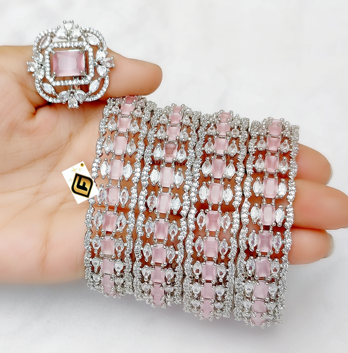 Cz stone bangles uploaded by RR Collection on 6/13/2023