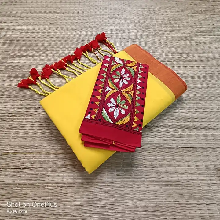 Handloom khadi cotton soft saree with blouse  uploaded by Maa saree textile on 6/13/2023
