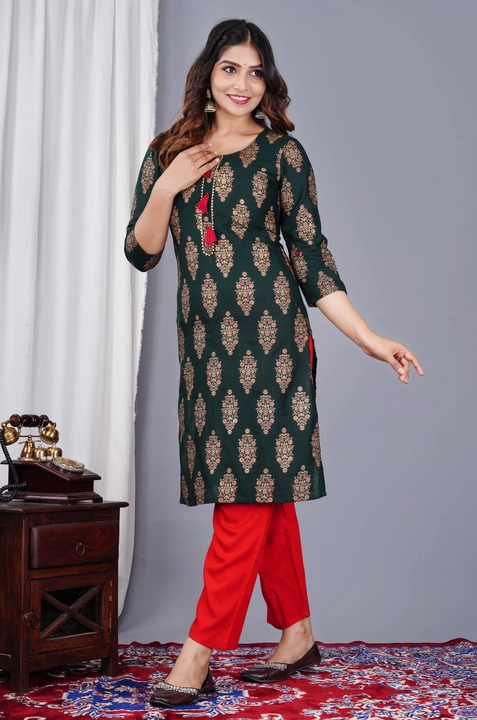 Reyon printed woman and girls kurti  set uploaded by Love care ❤️  on 5/30/2024