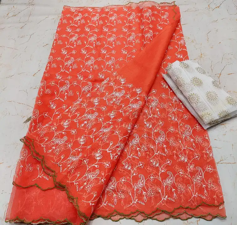 Embroidery work saree  uploaded by business on 6/13/2023