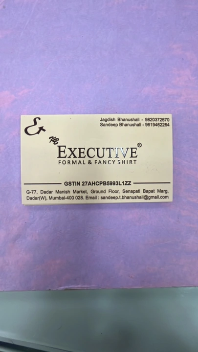 Visiting card store images of EXECUTIVE FASHION