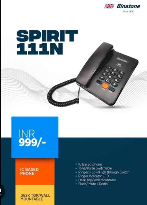 Binatone Spirit 111n Basic Corded Landline Phone  uploaded by Shaksham Inc. on 6/13/2023