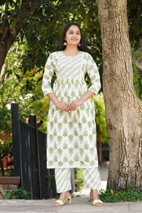Cottan kurti nayra cut uploaded by Shree ji fashion on 6/13/2023