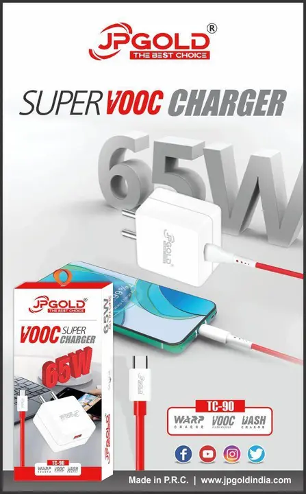 चार्जर 65 वाट 1 घंटे में 90 परसेंट चार्जिंग uploaded by Charger ka data cable on 6/13/2023