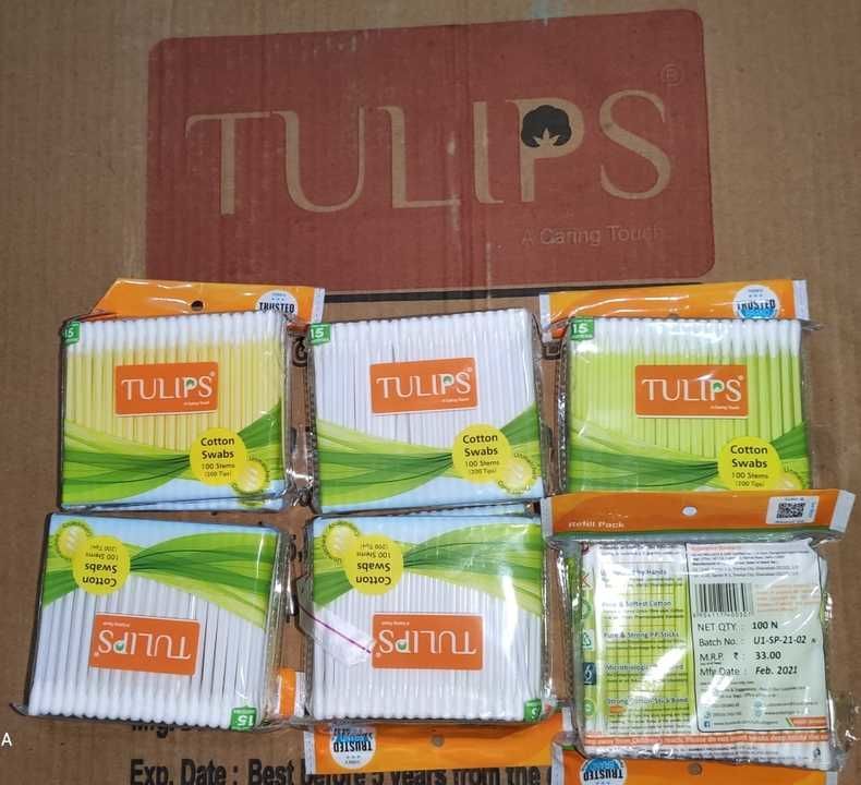 TULIPS COTTON SWABS  13₹/PKT.   MRP 33₹ uploaded by Home&kitchan and toys house on 3/13/2021