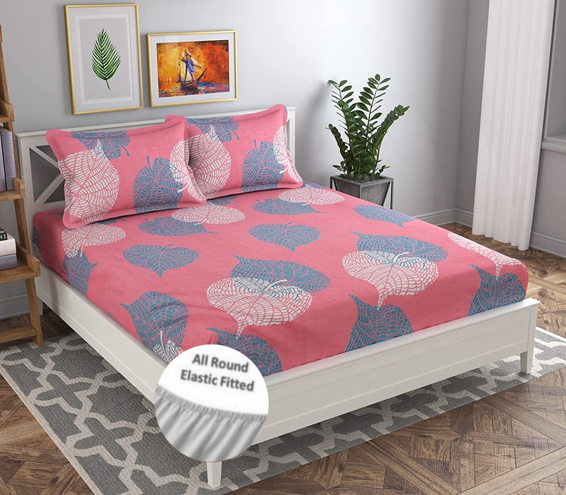 Double bed Fitted bed sheet  uploaded by Shree sai handloom on 6/13/2023