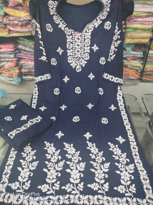 Heavy Modaal Kurti Pant Set With Fine Ghaas Patti Work  uploaded by business on 6/13/2023
