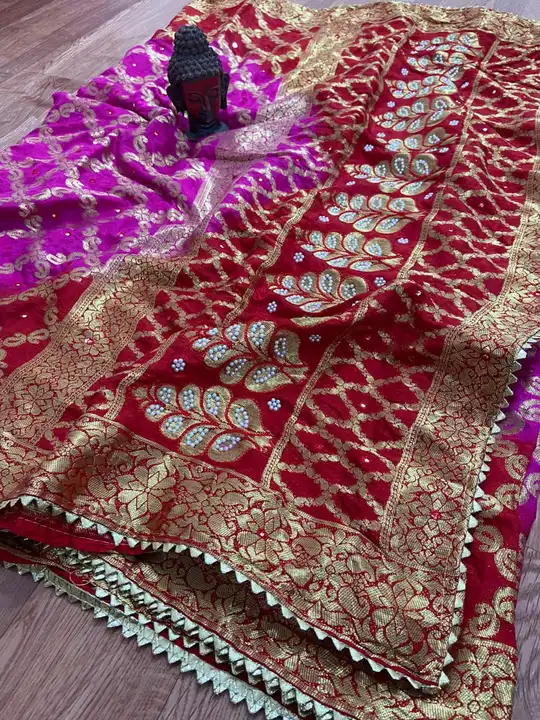 *Rate drop*
Today sale price 
😍😍new launching 😍
🥰ghadchola banarsi silk sarees with full heavy z uploaded by Gotapatti manufacturer on 6/14/2023