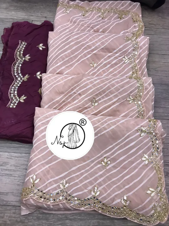 presents exclusive LEHRIYA saree 
such an unique colour and perfect for the party

👉keep shopping w uploaded by Gotapatti manufacturer on 6/14/2023