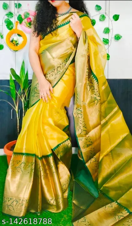 Banarasi lemon tissue saree uploaded by Aabdin silk creation  on 6/14/2023