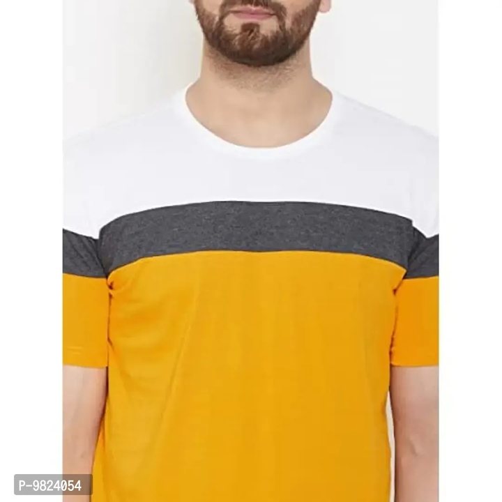 *AUSK Men's Regular Fit T-Shirt(White,Mustard,Charcoal Mix_Medium uploaded by Jintu moni das  on 6/14/2023