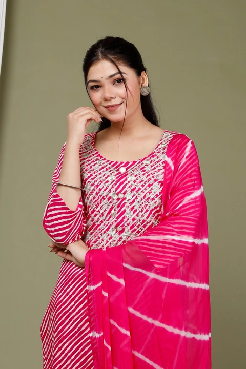 Cotton kurti with pant and duptta  uploaded by business on 6/14/2023