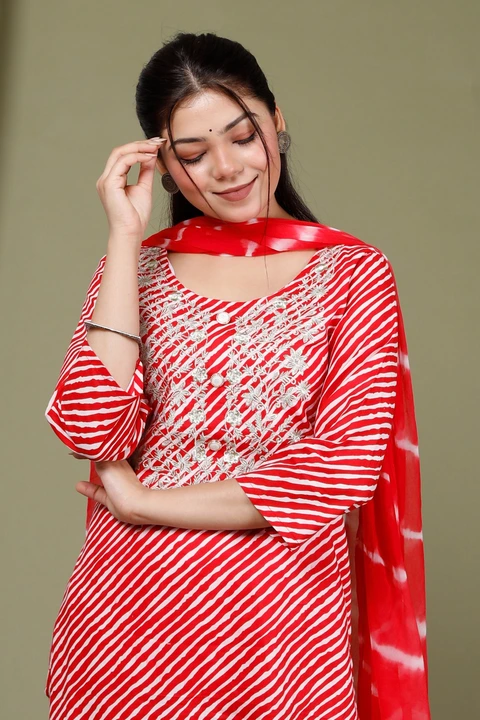 Cotton kurti with pant and duptta  uploaded by Diyanka Textile on 6/14/2023