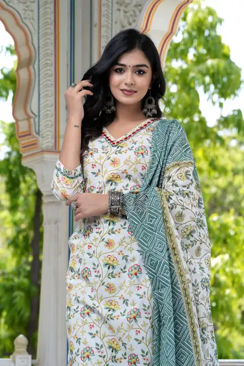 *Cotton kurti with afgani pant and duptta  uploaded by Diyanka Textile on 6/14/2023