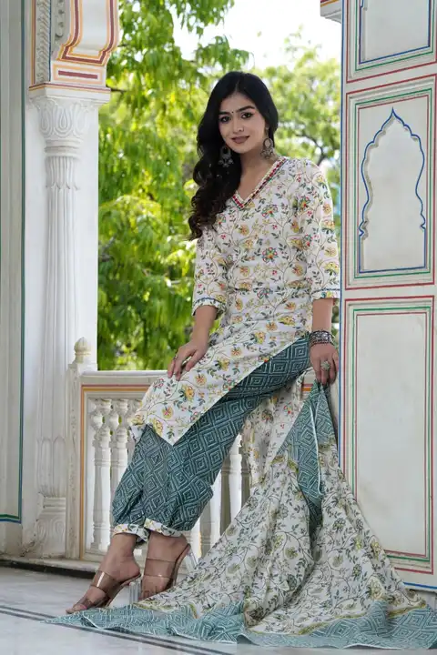 *Cotton kurti with afgani pant and duptta  uploaded by Diyanka Textile on 6/14/2023
