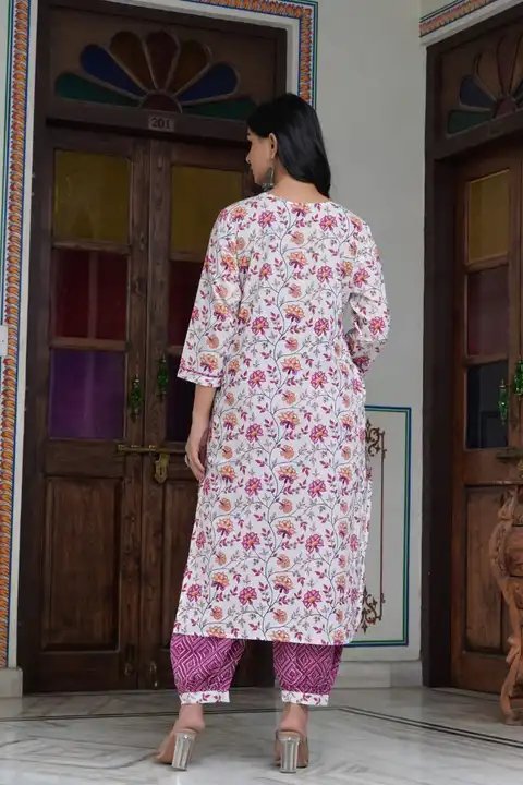 Cotton kurti with afgani pant and duptta  uploaded by Diyanka Textile on 6/14/2023