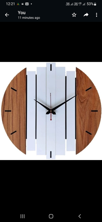 स्टाइलिश घड़ी दीवार घड़ी वुडन कलर एंड वाइट कलर size 30×30 uploaded by Chamunda fashion on 6/14/2023