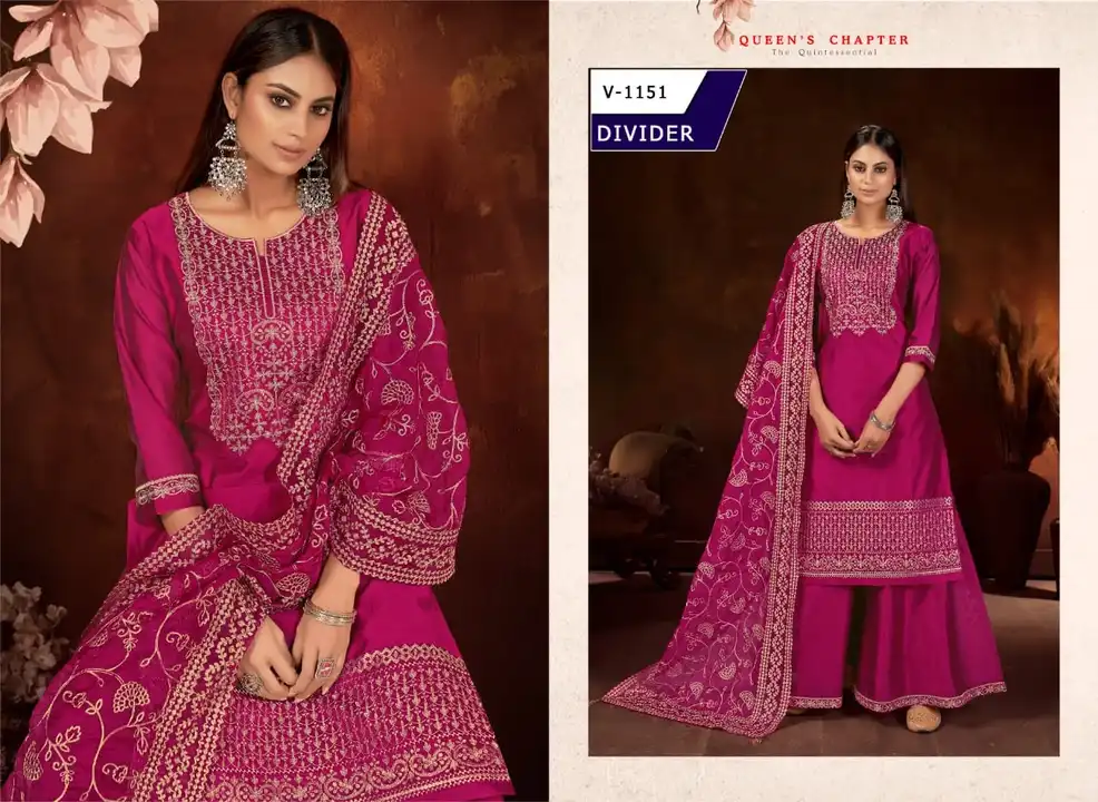 Maroon colour Modal Chanderi designer Palazzo suits  uploaded by V B Sons on 6/14/2023