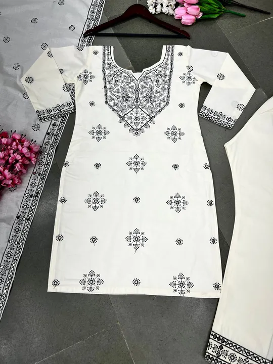 Top bottom with dupatta uploaded by Taha fashion online store on 6/14/2023
