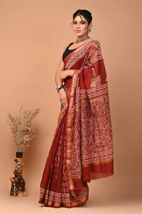 Maheshwari silk saree uploaded by Tarun handicrafts on 6/14/2023