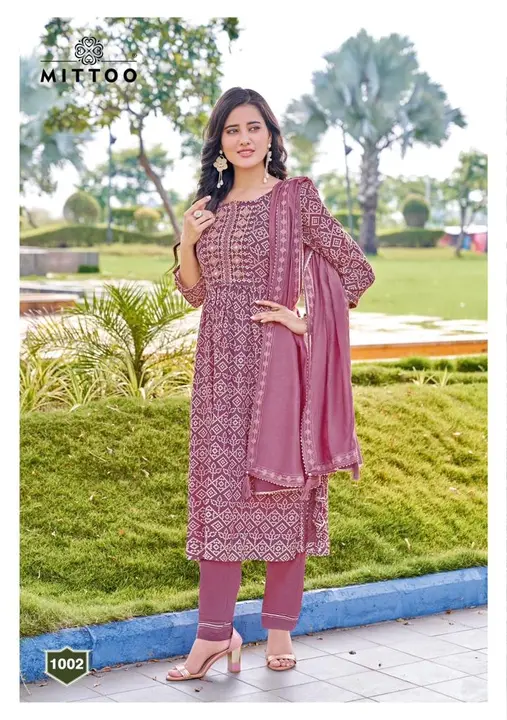 Mittoo Mahendi 2 Designer Rayon Readymade Buy Kurti Pant Set With Dupatta  Wholesale