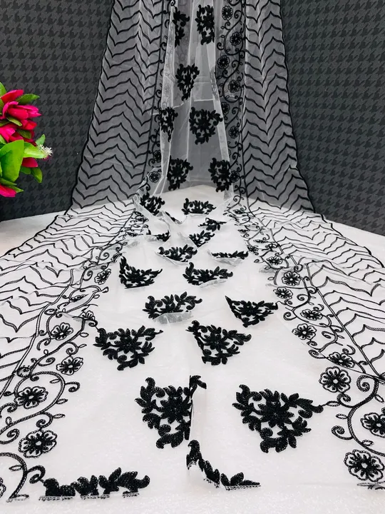 Black Embroidery Work Women Fancy Net Dupatta  uploaded by Miss Lady Fashion on 6/14/2023