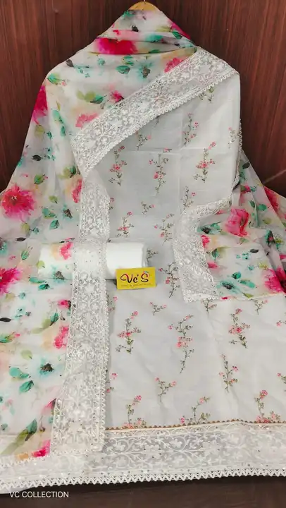 *VC COLLECTION*😇

*Pure chanderi (soft) designer unstich shirt with thread embroider 
 uploaded by business on 6/14/2023