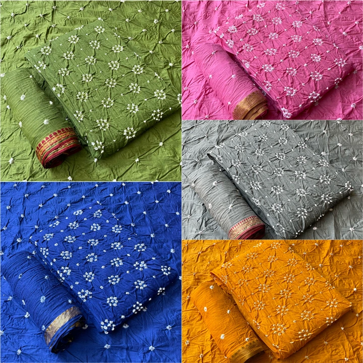 Cotton satinCotton satin Bandhani dress materials  uploaded by Jayshree creation on 6/14/2023