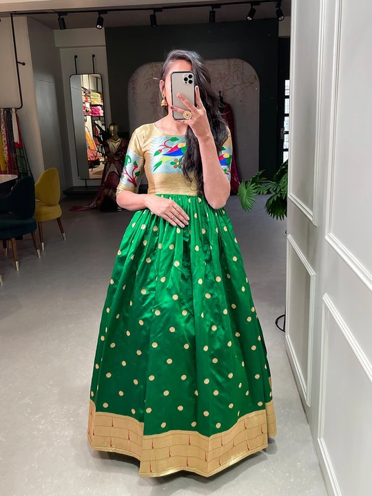 Jacquard paithani gown uploaded by Leedon hub on 6/14/2023