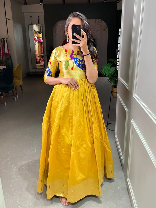 Jacquard paithani gown uploaded by Leedon hub on 6/14/2023
