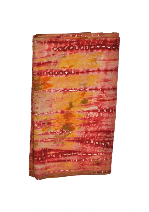Orange, Red Abstract Printed Muslin Fabric  uploaded by Studio Lcx Fashion Pvt. Ltd. on 6/14/2023