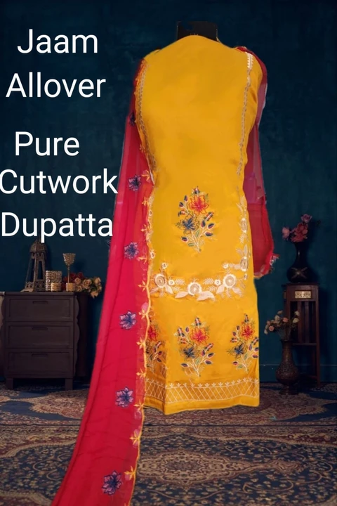Jaam Allover with pure cutwork dupatta  uploaded by Jay Dee fab on 6/14/2023