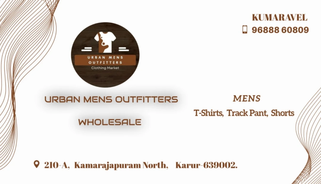 Visiting card store images of Urban mens outfitters 