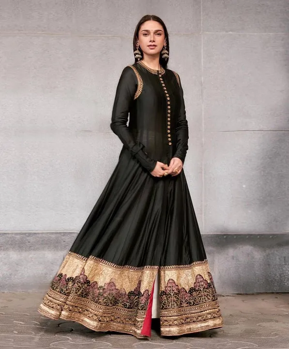 Post image LC 1030

♥️ PRESENTING NEW DESIGNER  EMBROIDERED ANARKALI GOWN ♥️

♥️ GOOD QUALITY EMBROIDERED TAFFETA SILK OUTFIT

# FABRIC DETAILS:-

👉 GOWN :HEAVY TAFFETA SILK WITH * EMBROIDERY* (FULLY STITCHED) &amp; *FANCY BUTTONS*
👉🏻 GOWN INNER : SILK

# SIZE DETAILS:

👉 Gown Fullystitched up to 44 Size 
👉🏻 Gown Length is 54 inch 

#* RATE: 950/-*