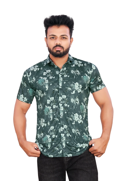 Men's lycra degital printed half sleeve shirt  uploaded by business on 6/14/2023