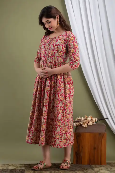 *These ethnic wear Kurtis* made from *Finest Quality Pure COTTON LUERX SUPER QUALITY* crafted with * uploaded by Saiba hand block on 6/14/2023