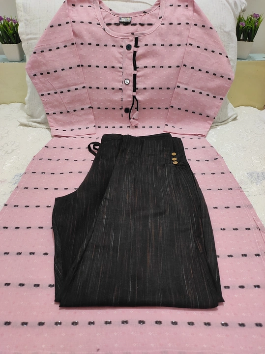 Khadi kurti with pant uploaded by Royal collection on 6/14/2023