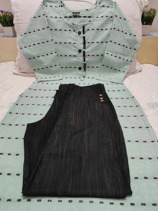 Khadi kurti with pant uploaded by business on 6/14/2023