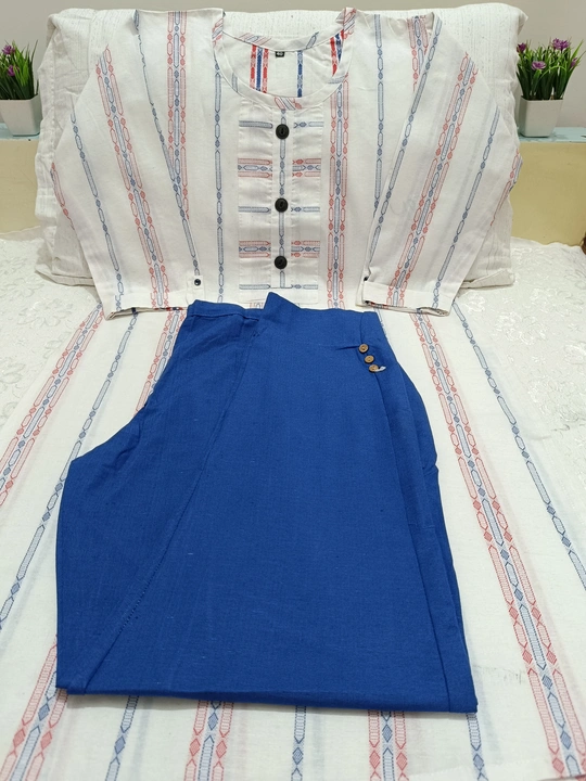 Khadi kurti with pant  uploaded by Royal collection on 6/14/2023