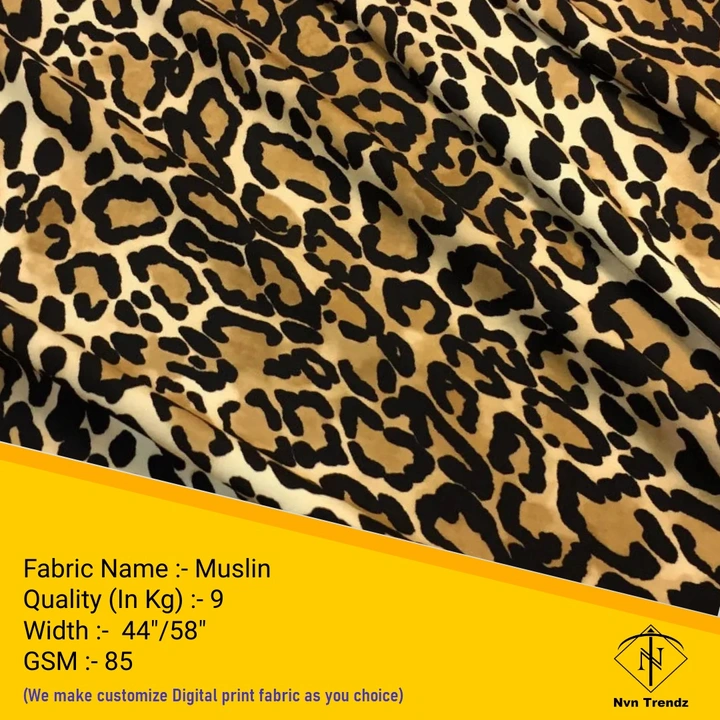 Muslin digital printed fabric  uploaded by Nvn trendz on 6/14/2023