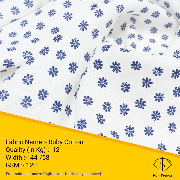 Ruby cotton Digital Printed fabric  uploaded by Nvn trendz on 6/14/2023