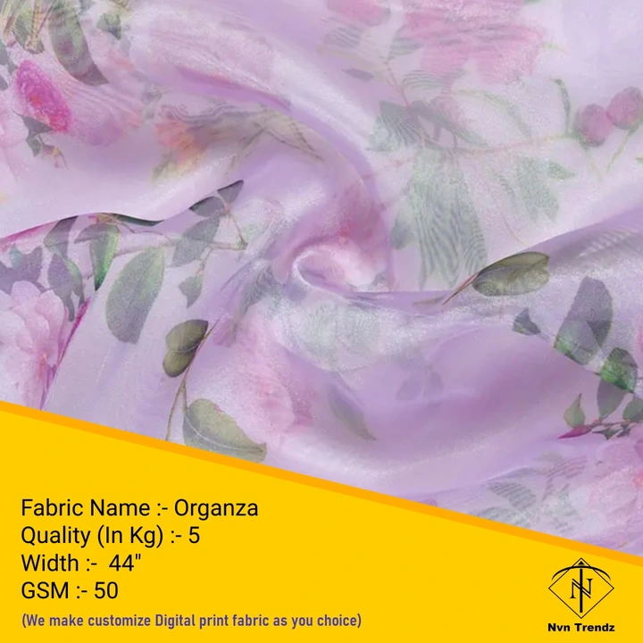 Organza Digital printed fabric  uploaded by Nvn trendz on 6/14/2023