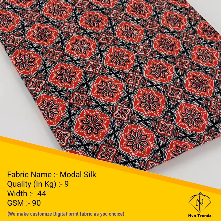 Modal silk Digital Printed fabric  uploaded by Nvn trendz on 6/14/2023