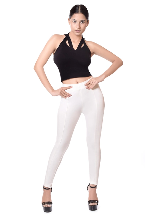 Off White Plain jegging for women uploaded by business on 6/14/2023