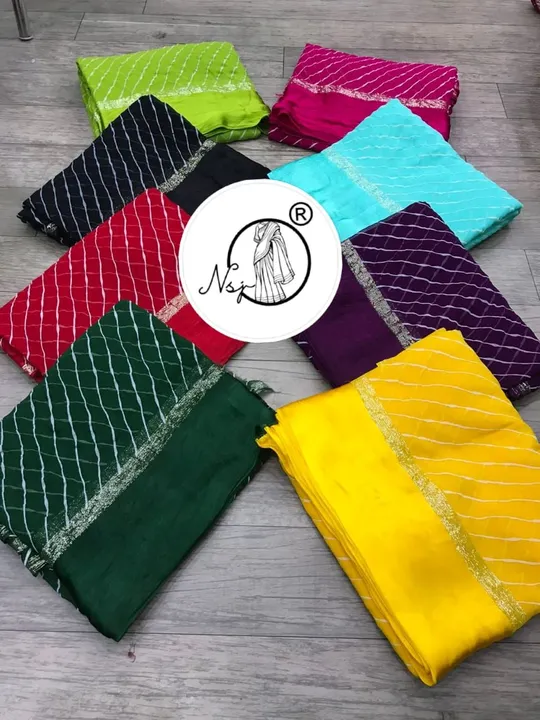 Today sale price 
presents very pretty LEHRIYA saree

beautiful colour combination saree for all lad uploaded by Gotapatti manufacturer on 6/15/2023