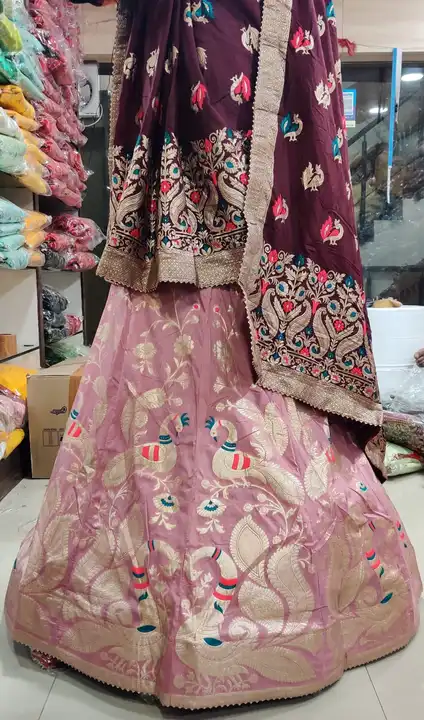 *Beautiful Lahenga*

*Pure  Banarasi Dolo silk langha & jari wark   & Jaipuri dai    dupatta pur Dol uploaded by Gotapatti manufacturer on 6/15/2023